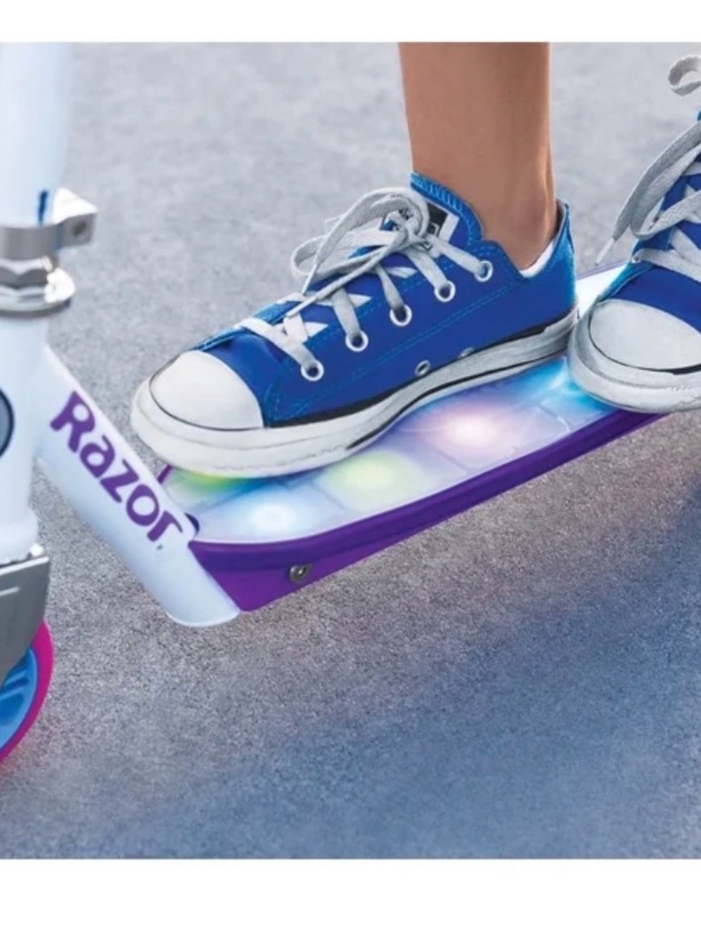 Razor Kids Two-Tone White & Purple Scooter with Pink Grips